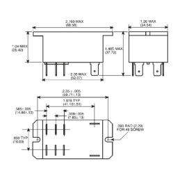 1 pcs - TE Connectivity PCB Mount Power Relay, 12V dc Coil, 30A Switching Current, DPST