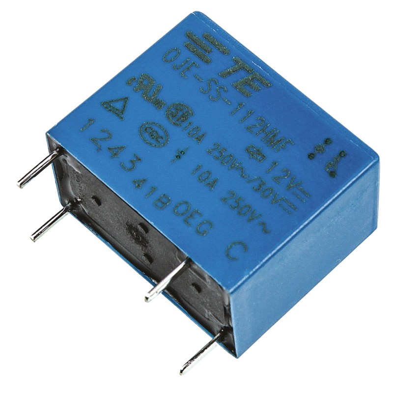 125 pcs - TE Connectivity PCB Mount Power Relay, 12V dc Coil, 10A Switching Current, SPST