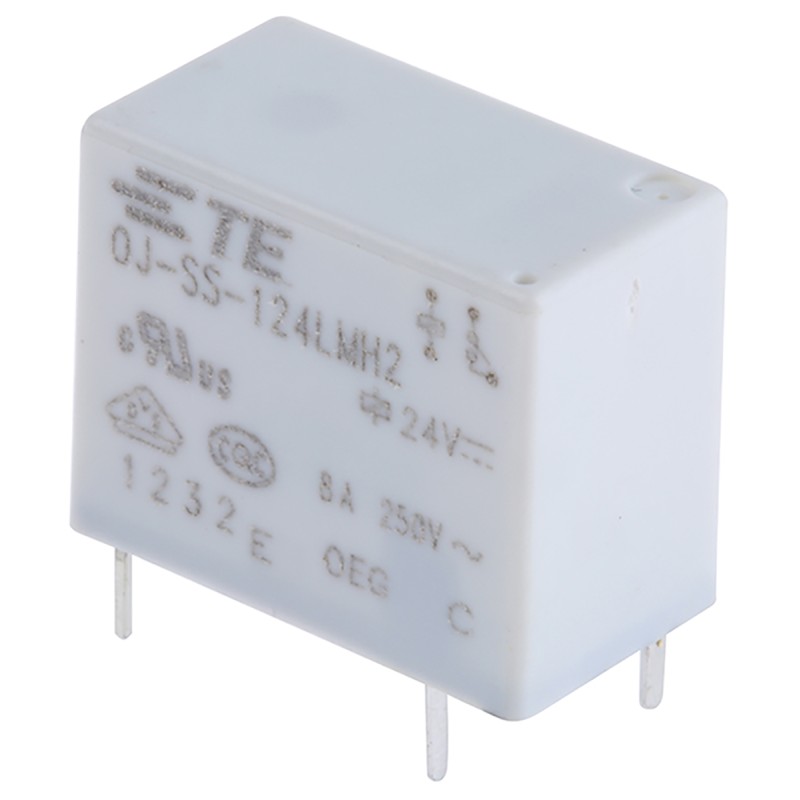 10 pcs - TE Connectivity PCB Mount Power Relay, 24V dc Coil, 8A Switching Current, SPST