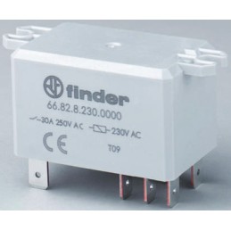 1 pcs - Finder Flange Mount Power Relay, 6V dc Coil, 30A Switching Current, DPST