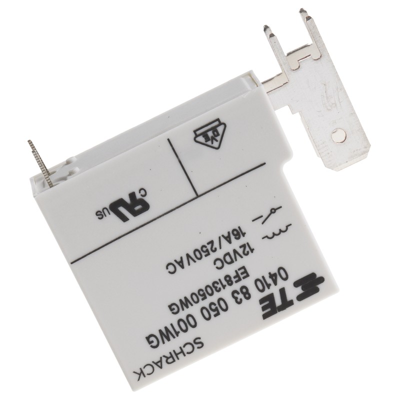 1 pcs - TE Connectivity PCB Mount Power Relay, 12V dc Coil, 16A Switching Current, SPST