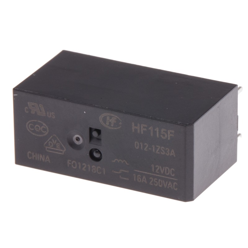 25 pcs - RS PRO PCB Mount Power Relay, 12V dc Coil, 16A Switching Current, SPDT