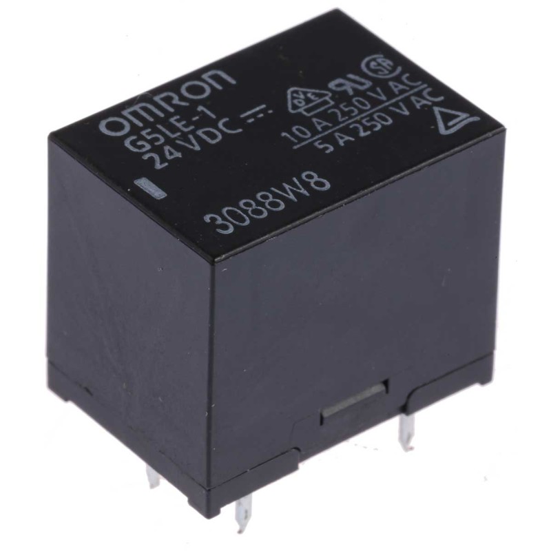 125 pcs - Omron PCB Mount Power Relay, 24V dc Coil, 10A Switching Current, SPDT