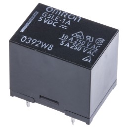 125 pcs - Omron PCB Mount Power Relay, 5V dc Coil, 10A Switching Current, SPST