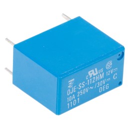 1 pcs - TE Connectivity PCB Mount Power Relay, 12V dc Coil, 10A Switching Current, SPST