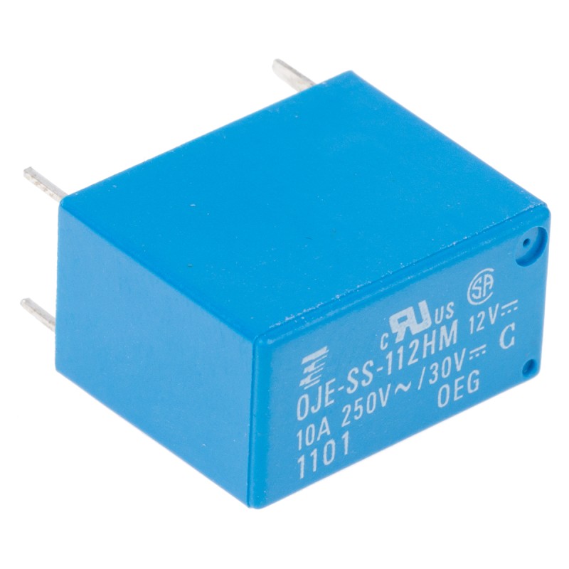 1 pcs - TE Connectivity PCB Mount Power Relay, 12V dc Coil, 10A Switching Current, SPST