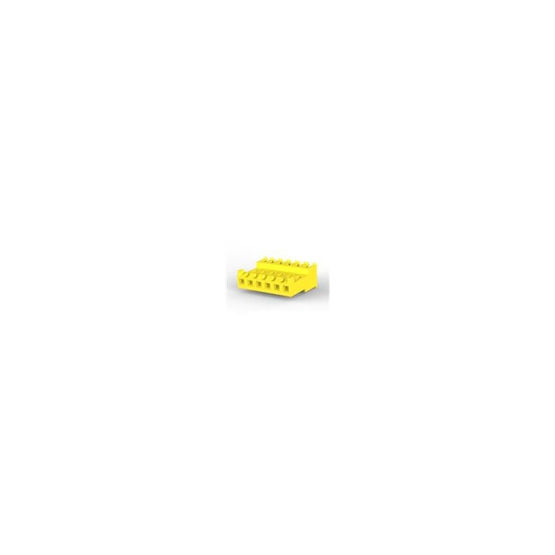 10 pcs : 3-644466-6 - Headers & Wire Housings FEED THRU W TAB 6P L.R. yellow 20 AWG