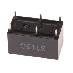 25 pcs - Omron PCB Mount Power Relay, 12V dc Coil, 5A Switching Current, DPST