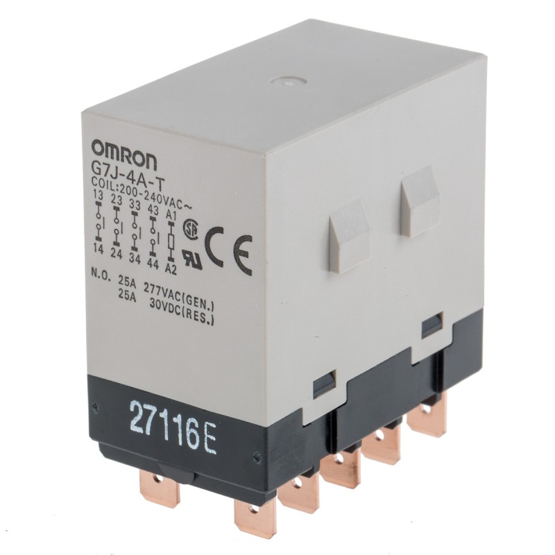25 pcs - Omron Panel Mount Power Relay, 240V ac Coil, 25A Switching Current, 4PST-NO