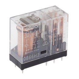 25 pcs - Omron PCB Mount Power Relay, 24V ac Coil, 5A Switching Current, DPDT