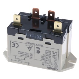 25 pcs - Omron Flange Mount Power Relay, 12V dc Coil, 30A Switching Current, SPST