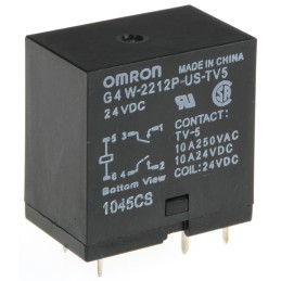 25 pcs - Omron PCB Mount Power Relay, 24V dc Coil, 10A Switching Current, DPST