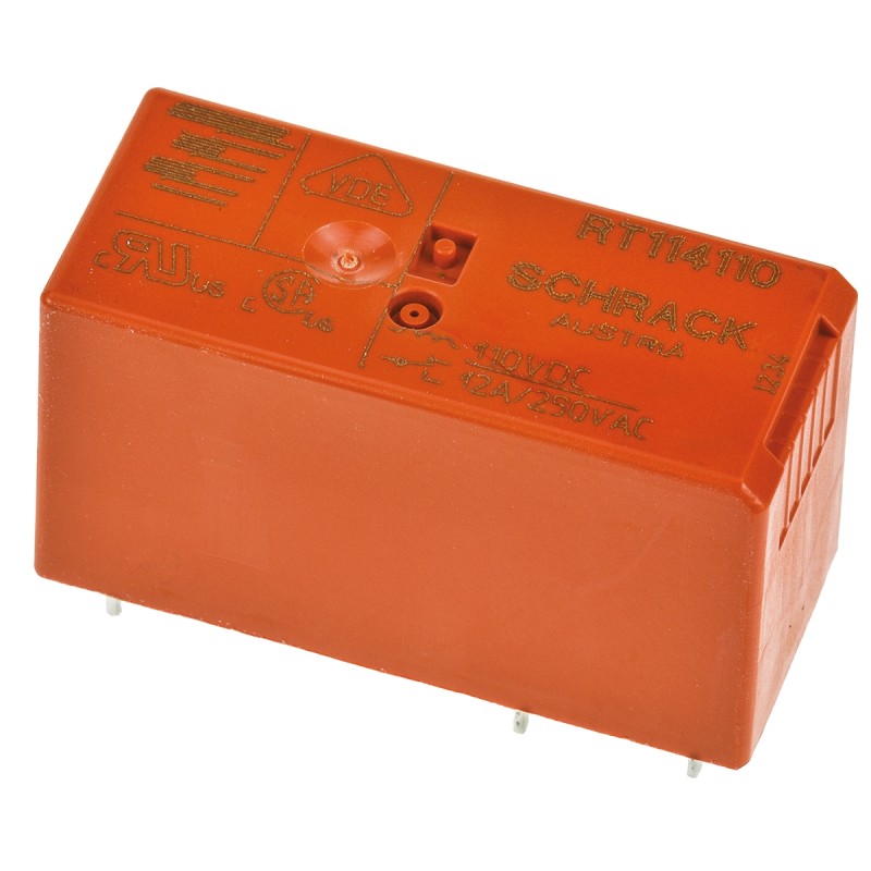 25 pcs - TE Connectivity PCB Mount Power Relay, 110V dc Coil, 12A Switching Current, SPDT