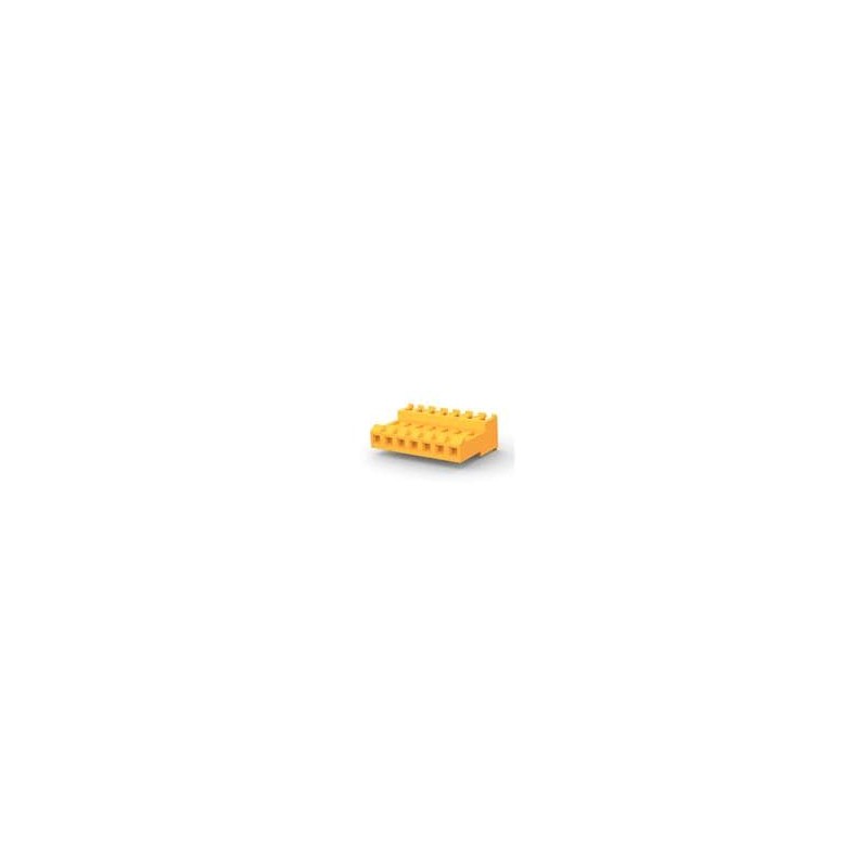 10 pcs : 3-640599-7 - Headers & Wire Housings FEED THRU WO TAB 7P L.R. orange 18 AWG