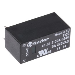 10 pcs - Finder 41 Series Solid State Relay, 3 A Load, PCB Mount, 240 V ac Load, 32 V dc Control