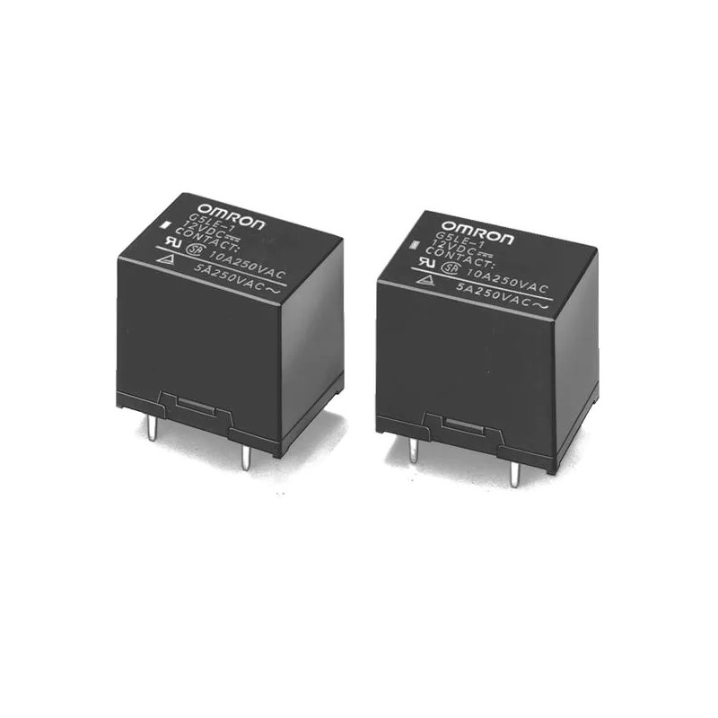 10 pcs - Omron PCB Mount Relay, 24V dc Coil, 10A Switching Current, SPST-NO