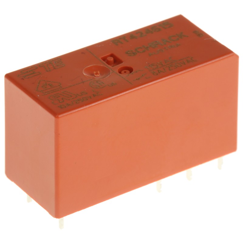 25 pcs - TE Connectivity PCB Mount Power Relay, 115V ac Coil, 8A Switching Current, DPDT