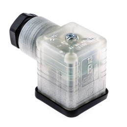 1 pcs - Hirschmann GDML 2P+E DIN 43650 A, Female Solenoid Valve Connector, with Indicator Light, 24 V ac/dc Voltage