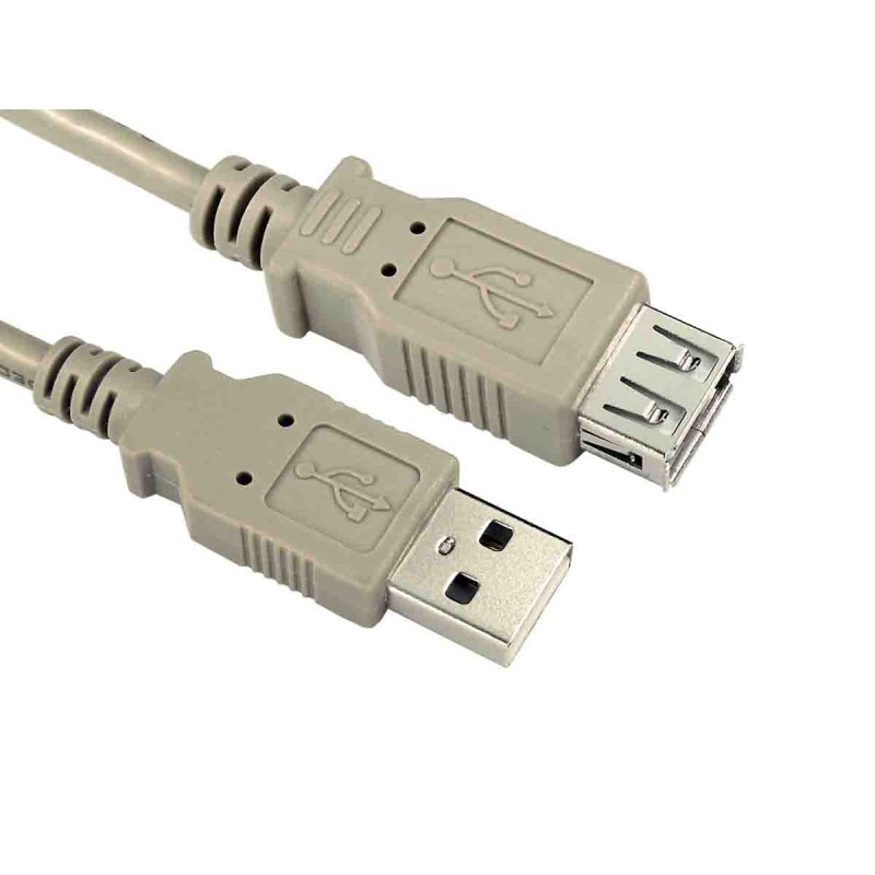 1 pcs - RS PRO USB 2.0 Cable, Male USB A to Female USB A USB Extension Cable, 2m