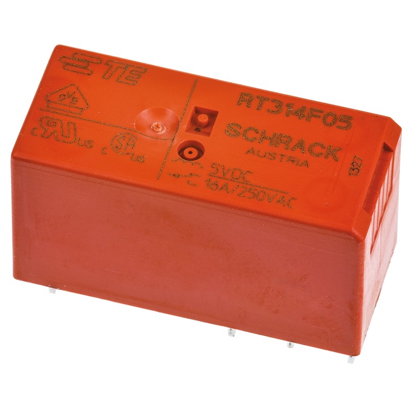 1 pcs - TE Connectivity PCB Mount Latching Power Relay, 5V dc Coil, 16A Switching Current, SPDT