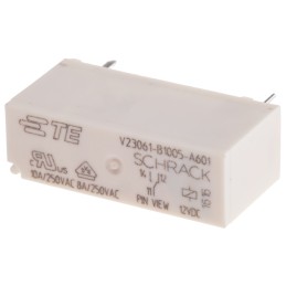 25 pcs - TE Connectivity PCB Mount Power Relay, 12V dc Coil, 8A Switching Current, SPDT