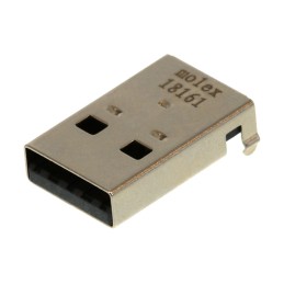 1 pcs - Molex Right Angle, Through Hole, Plug Type A 2.0 USB Connector