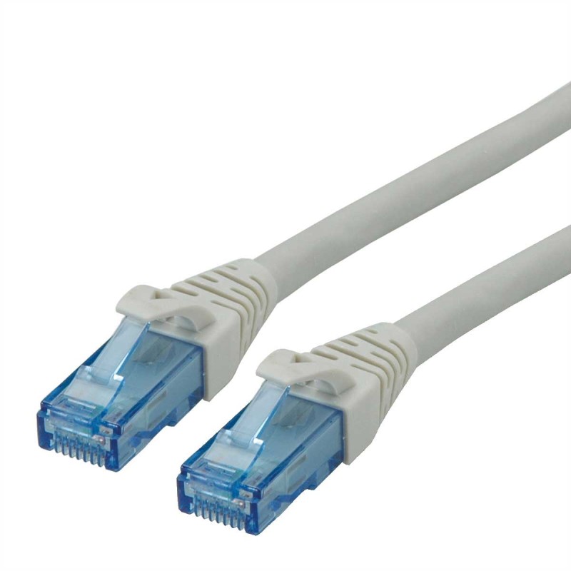 1 pcs - Roline Cat6a Male RJ45 to Male RJ45 Ethernet Cable, U/UTP, Grey LSZH Sheath, 0.5m, Low Smoke Zero Halogen (LSZH)