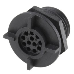 1 pcs - Bulgin Circular Connector, 12 Contacts, Rear Mount, Miniature Connector, Socket, Female, IP68, Buccaneer 400 Series