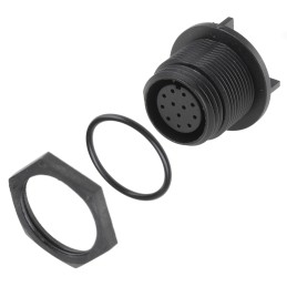 1 pcs - Bulgin Circular Connector, 12 Contacts, Rear Mount, Miniature Connector, Socket, Female, IP68, Buccaneer 400 Series