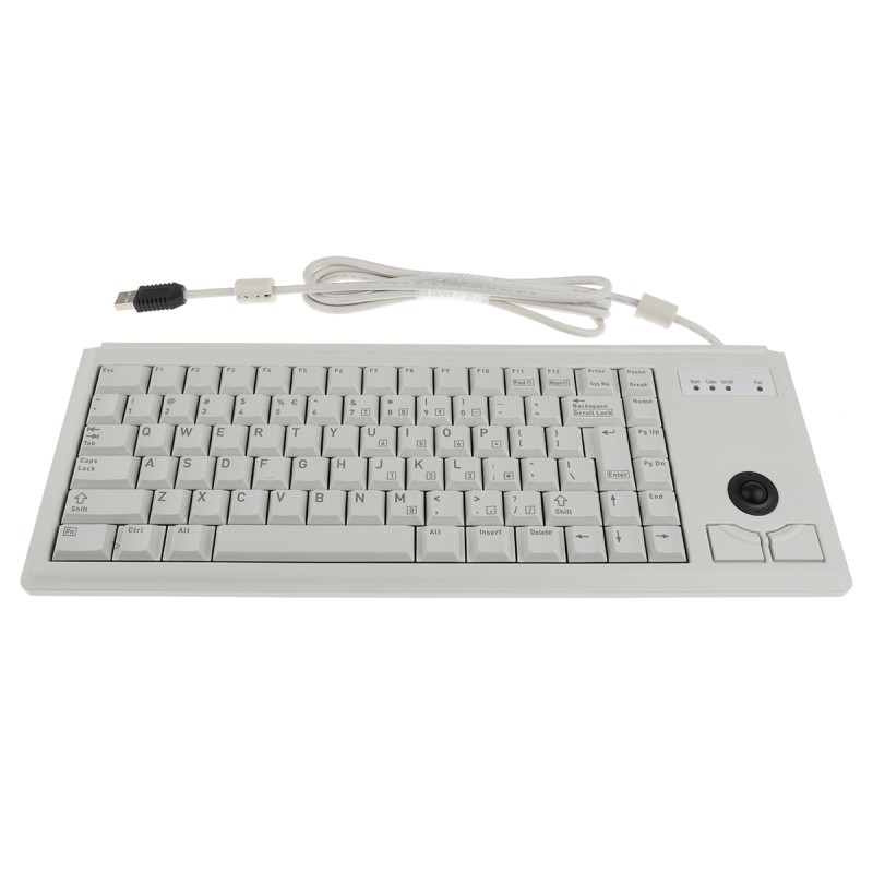 1 pcs - CHERRY Wired USB Compact Trackball Keyboard, QWERTY (US), Grey