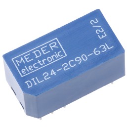 25 pcs - Meder PCB Mount Reed Relay, 24V dc Coil, DPDT, 175V dc Max, 0.5 A Max, 2000Ω