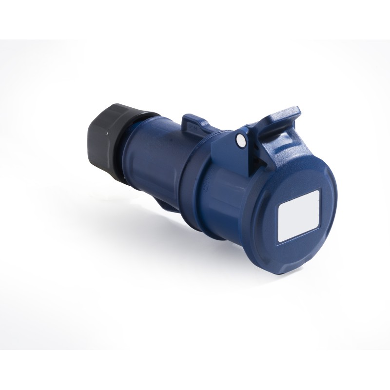 1 pcs - RS PRO IP44 Blue Cable Mount 2P + E Industrial Power Socket, Rated At 32A, 200 - 250 V