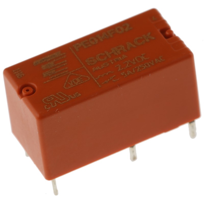 25 pcs - TE Connectivity PCB Mount Latching Power Relay, 2.2V dc Coil, 5A Switching Current, SPDT