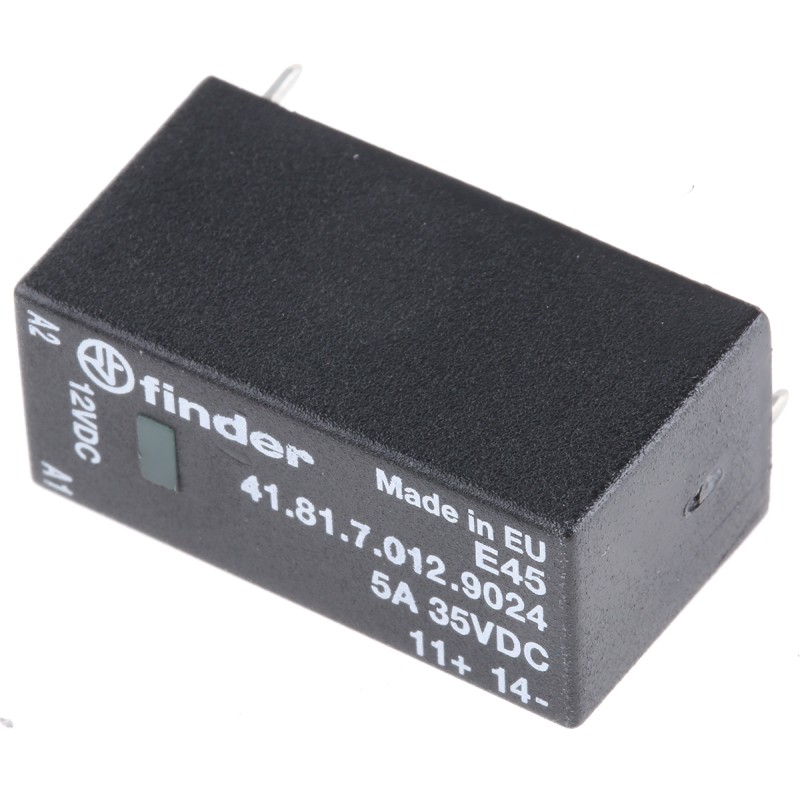 10 pcs - Finder 41 Series Solid State Relay, 5 A Load, PCB Mount, 24 V dc Load, 17 V dc Control