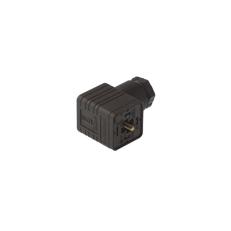 1 pcs - Hirschmann GDM 3P+E DIN 43650 A, Female Solenoid Valve Connector, 250 V ac/dc Voltage