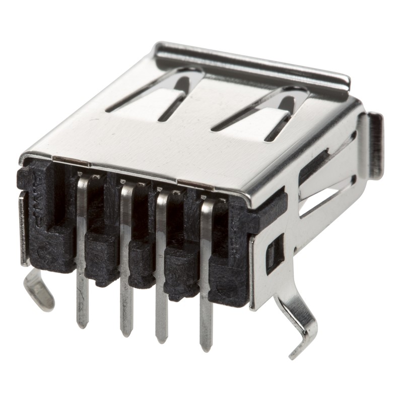 1 pcs - TE Connectivity Right Angle, Through Hole, Socket Type A 2.0 USB Connector