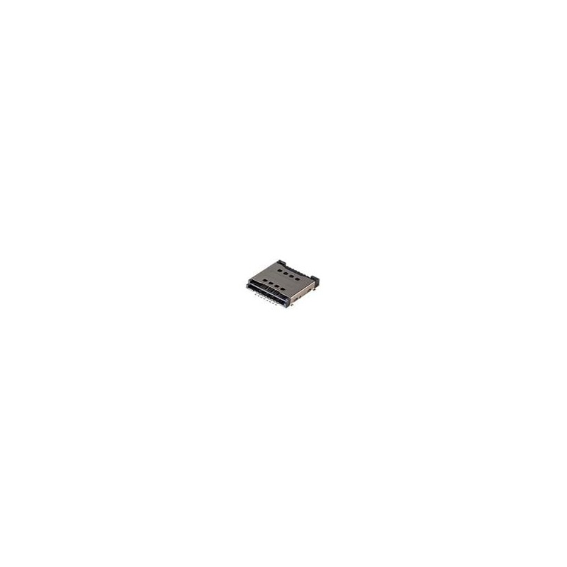 10 pcs : SIM-12-B - Memory Card Connectors 8 Positions, Push In, Pull Out, SMT, 3 mm Height Above Board,