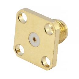 1 pcs - RS PRO Female, Male Flange Mount SMA Connector, 50Ω, Solder Termination, Straight Body