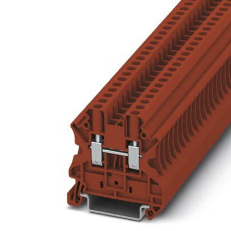 1 pcs - Phoenix Contact UT 4 RD Series Red Feed Through Terminal Block, 4mm², Single-Level, Screw Termination