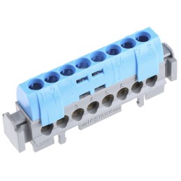 1 pcs - Legrand Distribution Block, 8 Way, 1.5 - 16mm², 80A, 400 V ac, Blue