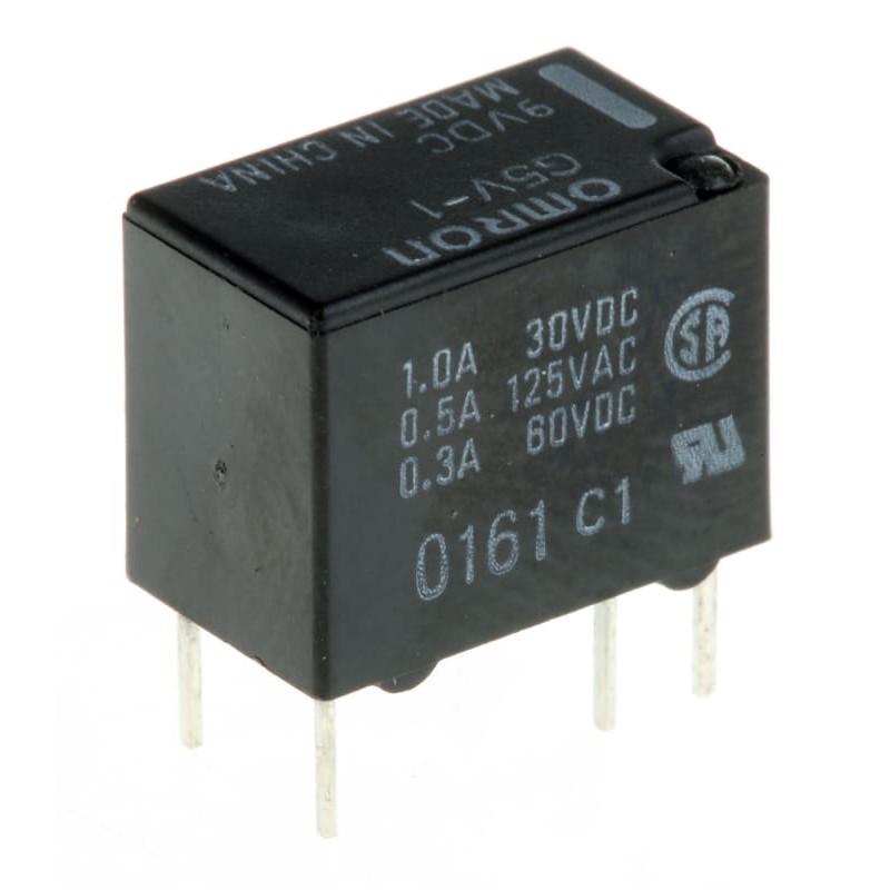 10 pcs - Omron PCB Mount Relay, 9V dc Coil, 1A Switching Current, SPDT