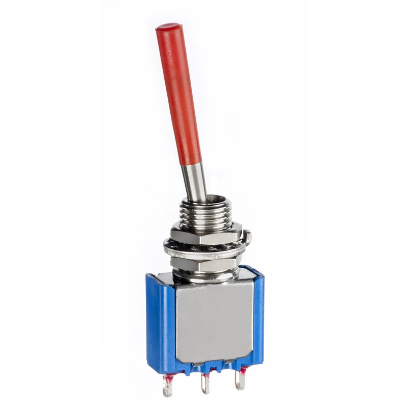 1 pcs - APEM Toggle Switch, Panel Mount, (On)-Off-(On), SPDT, Solder Lug Terminal, 30 V dc, 125V ac