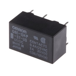 1 pcs - Omron PCB Mount Power Relay, 12V dc Coil, 3A Switching Current, SPDT