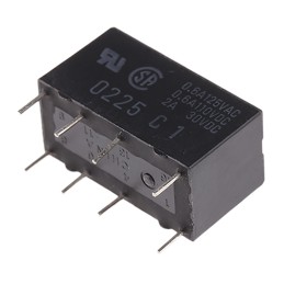 125 pcs - Omron PCB Mount Signal Relay, 9V dc Coil, 2A Switching Current, DPDT