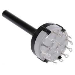 1 pcs - Lorlin, 4 Position 3PST Rotary Switch, 150 mA@ 250 V ac, Solder Tab