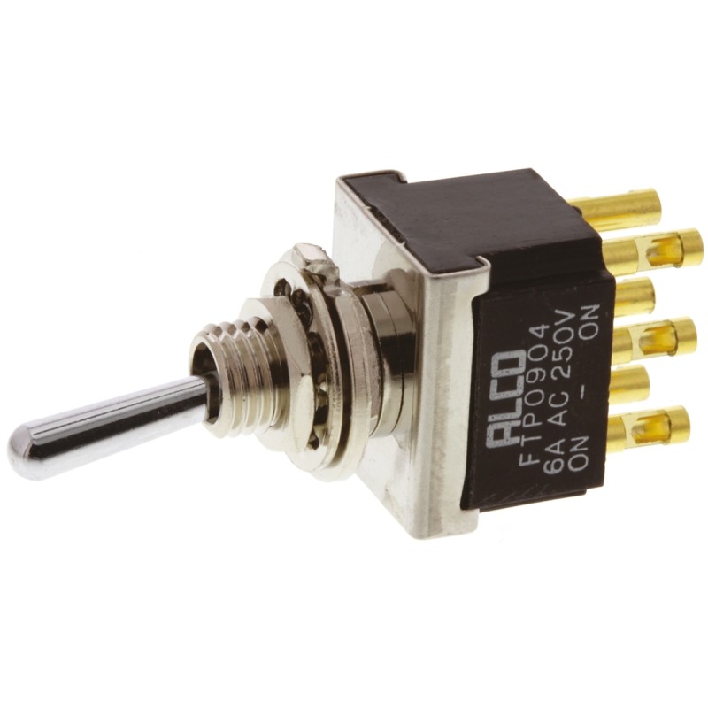 1 pcs - TE Connectivity Toggle Switch, Panel Mount, On-(On), DPDT, Solder Terminal, 125V ac