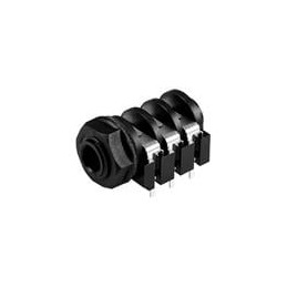 10 pcs : SJ-63072J - Phone Connectors audio jack, 6.35 mm, horizontal, 2 conductor, through hole, 2 switches, w/ nut