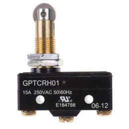 1 pcs - ZF Roller Plunger Micro Switch, Screw Terminal, 15 A @ 250 V ac, SPDT