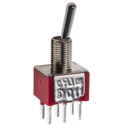 1 pcs - RS PRO Toggle Switch, PCB Mount, On-None-On, DPDT, Through Hole Terminal