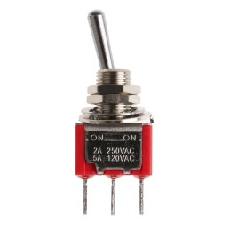 1 pcs - RS PRO Toggle Switch, PCB Mount, On-On, SPDT, Through Hole Terminal, 250V ac